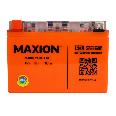 Мото акумулятор Maxion 8Ah YT9B-4 GEL - 1