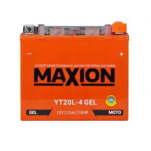 Мото аккумулятор Maxion 20Ah YT20L-4 GEL