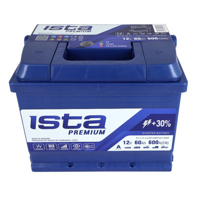 Автомобільний акумулятор Ista 60Ah 600A Premium R+ - 3