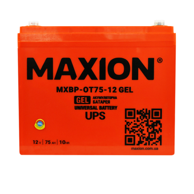 Гелевый аккумулятор Maxion 12V 75Ah OT 75-12 GEL - 1