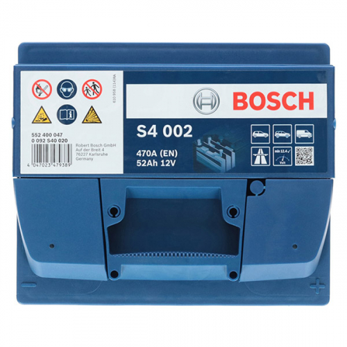 Автомобильный аккумулятор Bosch 52Ah 470A S4 002 R+ - 4