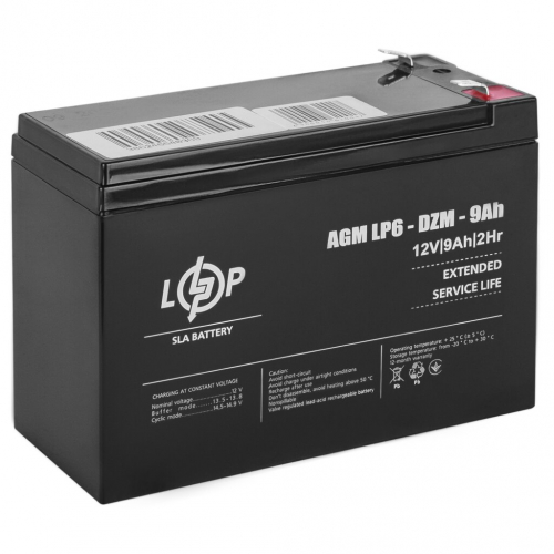 Тяговый аккумулятор LogicPower 12V 9Ah LP 6-DZM-9 - 1