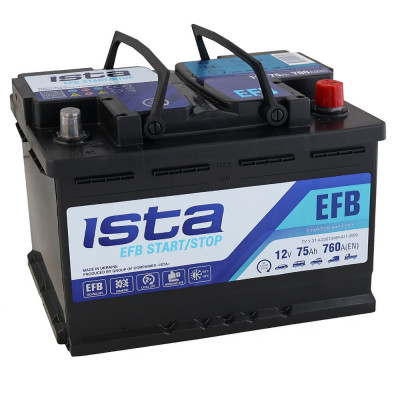 Автомобильный аккумулятор Ista 75Ah 760A EFB R+ - 2