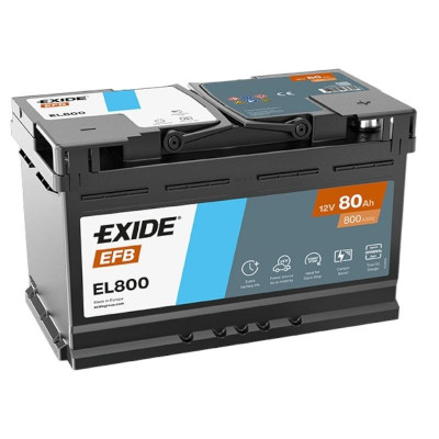 Автомобільний акумулятор Exide 80Ah 800A Start-Stop EFB EL800 R+ - 1