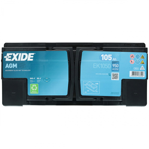 Автомобільний акумулятор Exide 105Ah 950A Start-Stop AGM EK1050 R+ - 4