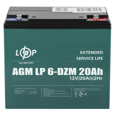 Тяговый аккумулятор LogicPower 12V 20Ah LP 6-DZM-20 - 2