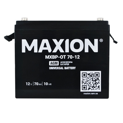 AGM акумулятор Maxion 12V 70Ah OT 70-12 - 1