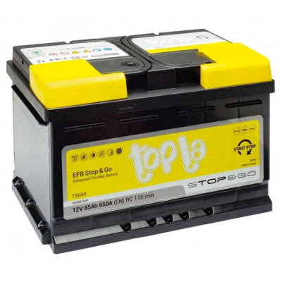 Автомобильный аккумулятор Topla 65Ah 650A EFB Euro R+ - 1