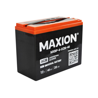 Тяговый аккумулятор Maxion 12V 40Ah 6-DZM-40 - 2