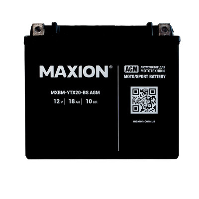 Мото акумулятор Maxion 18Ah YTX20L-BS - 1