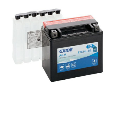 Мото акумулятор Exide 12Ah ETX14L-BS - 1