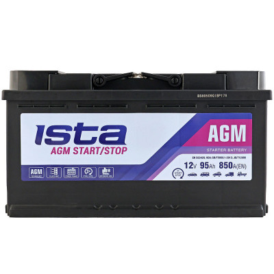Автомобильный аккумулятор Ista 95Ah 850A AGM R+ - 1