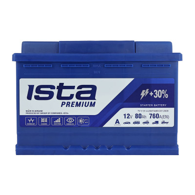 Автомобільний акумулятор Ista 80Ah 780A Premium R+ - 1