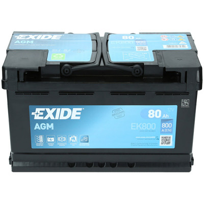 Автомобільний акумулятор Exide 80Ah 800A Start-Stop AGM EK800 R+ - 3