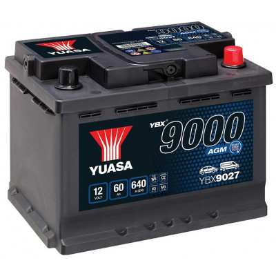 Автомобильный аккумулятор Yuasa 60Ah 640A AGM YBX9027 R+ - 1