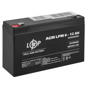 AGM акумулятор LogicPower 6V 12Ah LPM 6-12