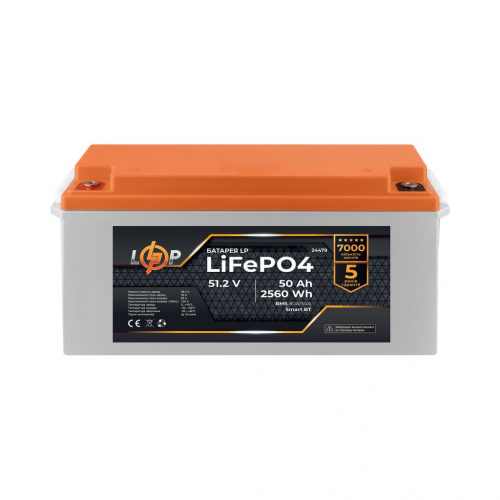 Літієвий акумулятор LogicPower 51,2V 50Ah LifePO4 (Smart BMS 80A/50A) - 1