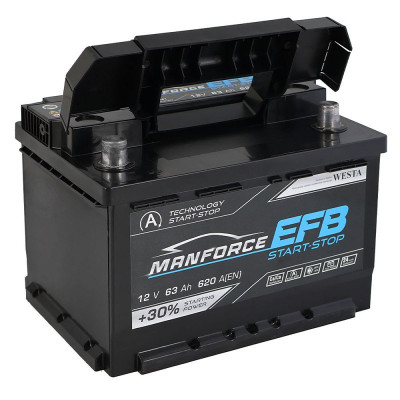 Автомобильный аккумулятор Manforce 63Ah 620A EFB L+ - 2