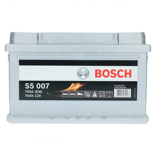 Автомобильный аккумулятор Bosch 74Ah 750A S5 007 R+ - 2