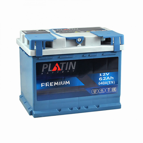 Автомобільний акумулятор Platin Premium 62Ah 640A L+ - 1