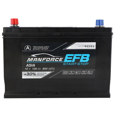 Автомобильный аккумулятор Manforce 100Ah 850A Asia EFB L+ - 1