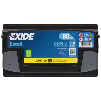 Автомобильный аккумулятор Exide 80Ah 700A Excell EB802 R+ - 4