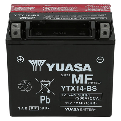 Мото акумулятор Yuasa 12,6Ah YTX14-BS - 3