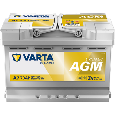 Автомобільний акумулятор Varta 70Ah 760A Silver Dynamic AGM E39 (A7) R+ - 2