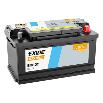 Автомобильный аккумулятор Exide 80Ah 700A Excell EB802 R+ - 1