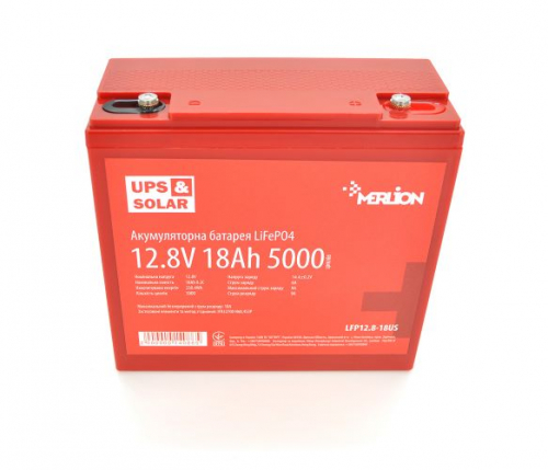 Литиевый аккумулятор Merlion 12V 18Ah LifePO4 UPS - 1