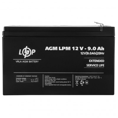 AGM аккумулятор LogicPower 12V 9Ah LPM 12-9 - 2