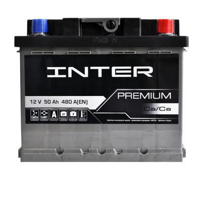 Автомобильный аккумулятор Inter 50Ah 480A Premium R+ - 1 Автомобильный аккумулятор Inter 50Ah 480A Premium R+ - 1