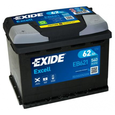 Автомобільний акумулятор Exide 62Ah 540A Excell EB621 L+ - 2 Автомобільний акумулятор Exide 62Ah 540A Excell EB621 L+ - 2