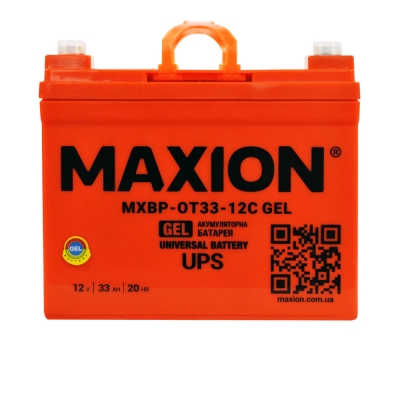 Гелевый аккумулятор Maxion 12V 33Ah OT 33-12C GEL - 1