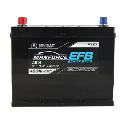 Автомобильный аккумулятор Manforce 75Ah 700A Asia EFB L+ - 1