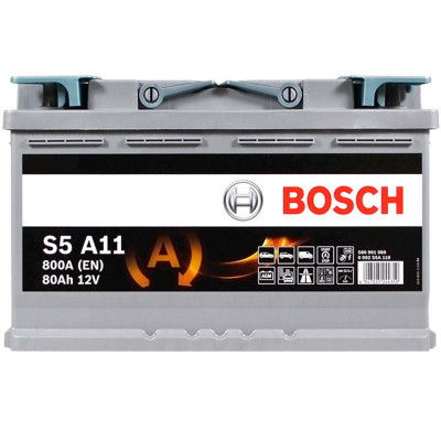 Автомобільний акумулятор Bosch 80Ah 800A S5 A11 AGM R+ - 2