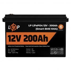 Літієвий акумулятор LogicPower 12V 200Ah LifePO4 (Smart BMS 100A)