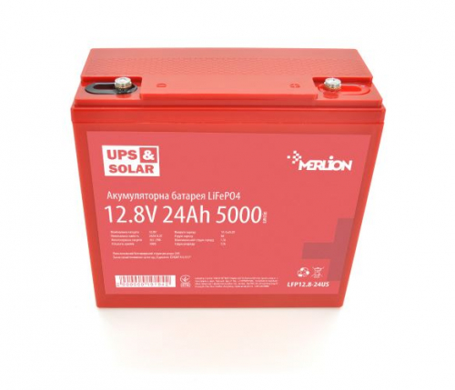 Литиевый аккумулятор Merlion 12V 24Ah LifePO4 UPS - 1