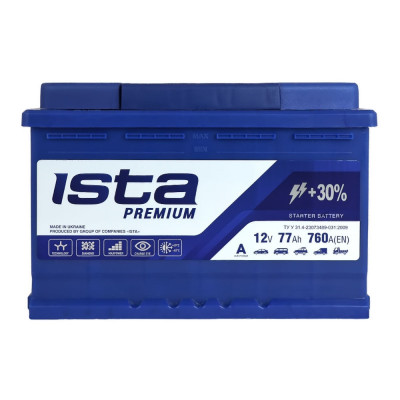 Автомобільний акумулятор Ista 77Ah 760A Premium R+ - 1
