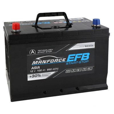 Автомобильный аккумулятор Manforce 100Ah 850A Asia EFB L+ - 2