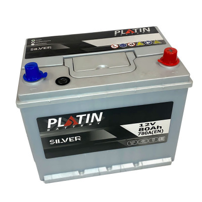 Автомобільний акумулятор Platin Silver Asia 80Ah 780A R+ - 2