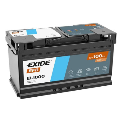Автомобильный аккумулятор Exide 100Ah 900A Start-Stop EFB EL1000 R+ - 1