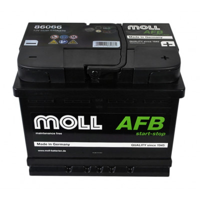 Автомобильный аккумулятор Moll 66Ah 640A AFB R+ - 2
