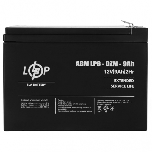 Тяговый аккумулятор LogicPower 12V 9Ah LP 6-DZM-9 - 2