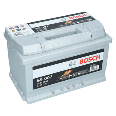 Автомобильный аккумулятор Bosch 74Ah 750A S5 007 R+ - 1