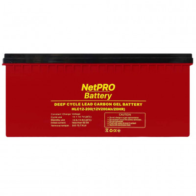 Гелевый аккумулятор NetPRO 12V 200Ah HLC 12-200 GEL - 2