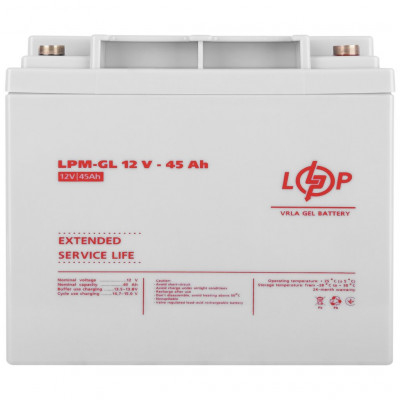 Гелевый аккумулятор LogicPower 12V 45Ah LPM-GL 12-45 - 2