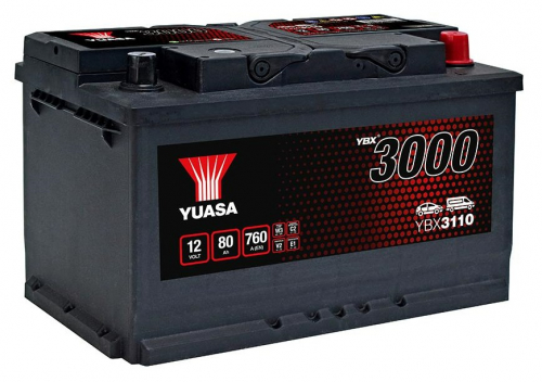 Автомобільний акумулятор Yuasa 80Ah 760A YBX3110 R+ - 1