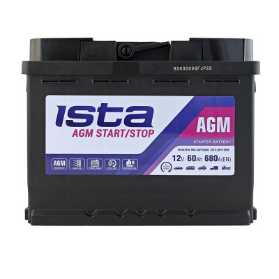 Автомобільний акумулятор Ista 60Ah 680A AGM R+ - 1