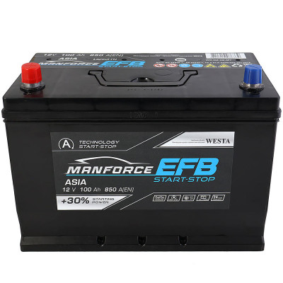 Автомобильный аккумулятор Manforce 100Ah 850A Asia EFB L+ - 3